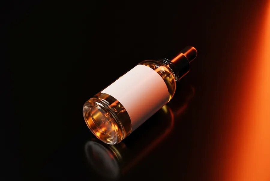 Elegant product still-life with ember side light