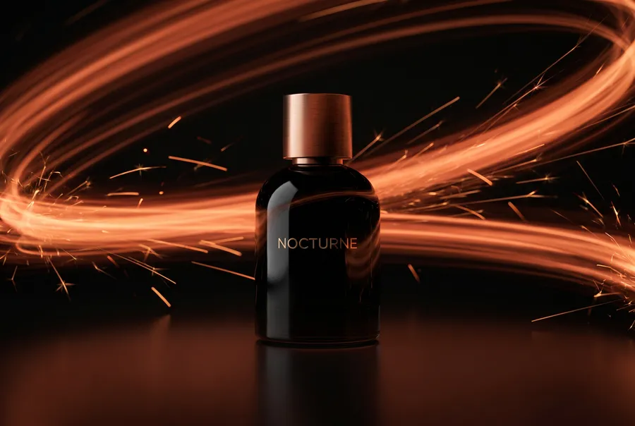Premium product with motion-blur light streaks